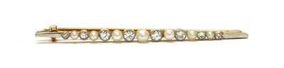 Lot 47 - A gold diamond and pearl brooch