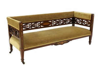 Lot 287 - An Edwardian mahogany salon settee