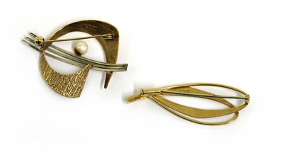 Lot 79 - Two gold spray brooches