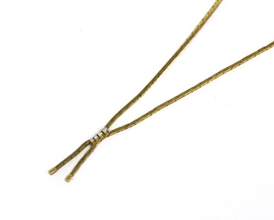 Lot 102 - A 9ct gold diamond lariat-style necklace