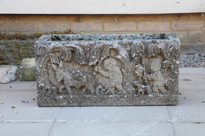 Lot 335 - A Haddonstone style rectangular trough