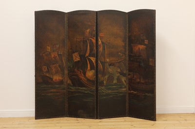 Lot 284 - A four-fold screen