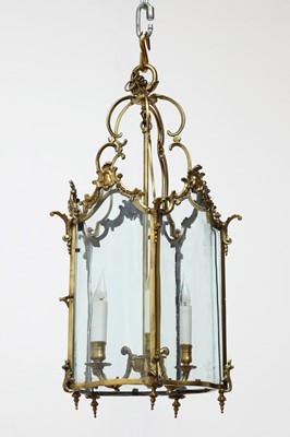 Lot 78 - A French Louis XV-style gilt-metal hall lantern