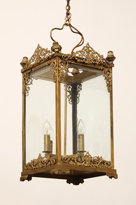 Lot 96 - A gilt-metal hall lantern