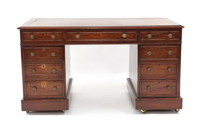 Lot 499 - A Victorian mahogany pedestal desk