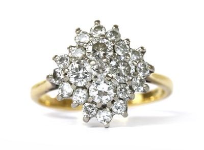 Lot 1107 - A gold diamond quatrefoil cluster ring
