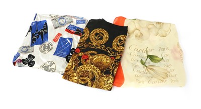 Lot 568 - A Chanel black, gold and red scarf