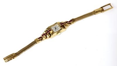 Lot 254 - A ladies' 9ct gold Mathey-Tissot mechanical cocktail watch, c.1940