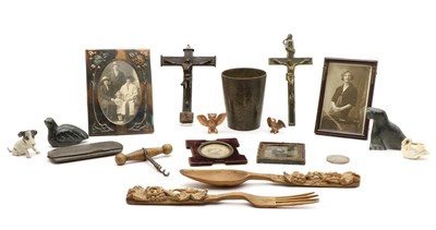 Lot 172 - A brass and ebonised crucifix