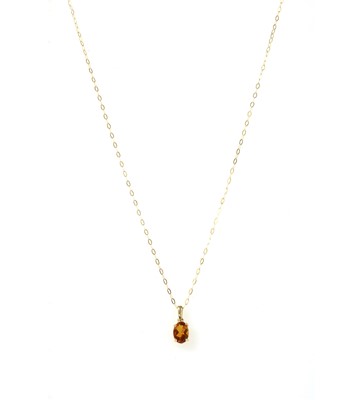 Lot 1160 - A gold single stone citrine pendant