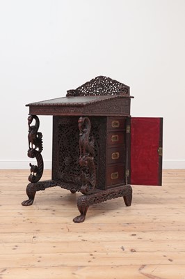 Lot 108 - A Burmese hardwood davenport