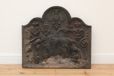 Lot 223 - A large cast iron fireback