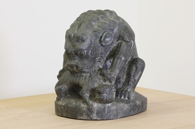 Lot 119 - A Chinese black limestone sculpture