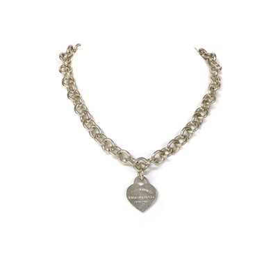 Lot 1275 - A sterling silver 'Return to Tiffany' heart tag necklace, by Tiffany & Co.