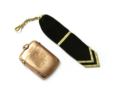 Lot 1354 - A 9ct gold vesta case, by Minshull & Latimer
