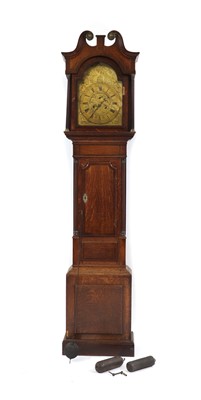 Lot 278 - A George II oak longcase clock, James Candy, Cockermouth