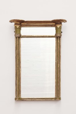 Lot 655 - A George III gilt and later painted pier mirror
