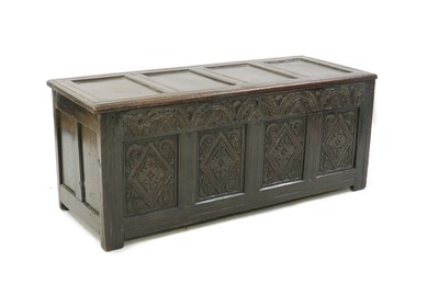 Lot 449 - An oak coffer