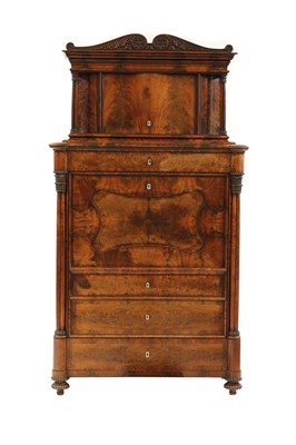 Lot 415 - A Continental mahogany escritoire