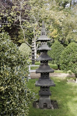 Lot 830 - A pair of carved lava stone 'Meru towers'