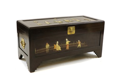 Lot 459 - A camphor wood and teak chest