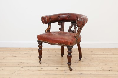 Lot 339 - A Victorian walnut horseshoe backed chair