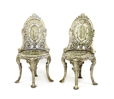Lot 431 - A pair of painted aluminium single garden chairs