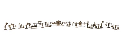 Lot 33 - Twenty Chinese miniature silver coloured metal items