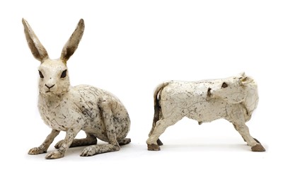 Lot 154 - A raku glazed figure of a cow by Wally
