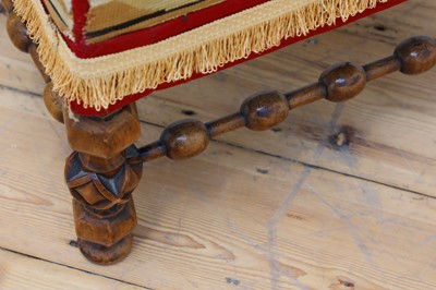 Lot 18 - A walnut stool in the manner of A W N Pugin