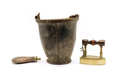 Lot 175 - A studded leather fire bucket