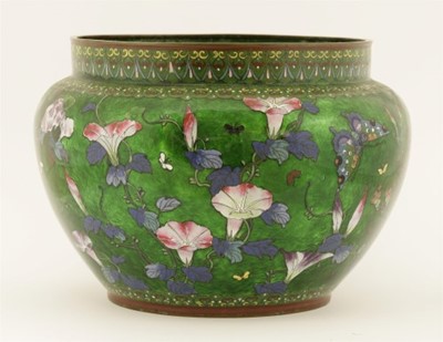 Lot 137 - A Japanese cloisonné cachepot