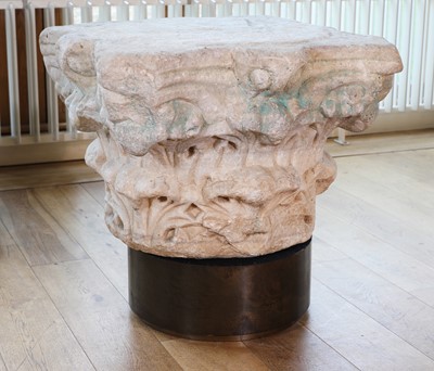Lot 86 - A Roman marble column capital of the Corinthian order