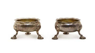 Lot 14 - A pair of George II silver salts
