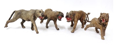 Lot 628 - FOLK ART LIONS