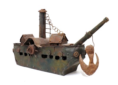Lot 606 - FOLK ART PADDLE STEAMER