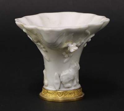 Lot 213 - A Chinese blanc de Chine libation cup