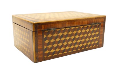 Lot 182 - A Victorian parquetry box