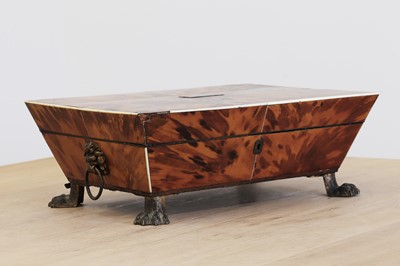 Lot 136 - A Regency period tortoiseshell workbox
