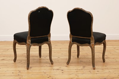 Lot 480 - A pair of painted and parcel-gilt side chairs