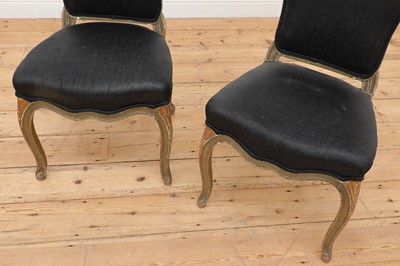 Lot 480 - A pair of painted and parcel-gilt side chairs