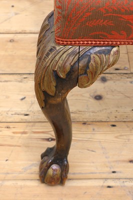 Lot 487 - A George II-style walnut and parcel-gilt stool