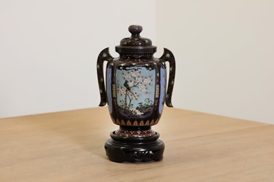 Lot 173 - A Japanese cloisonné vase and cover