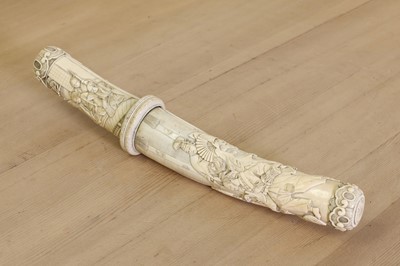 Lot 181 - A Japanese carved ivory short sword
