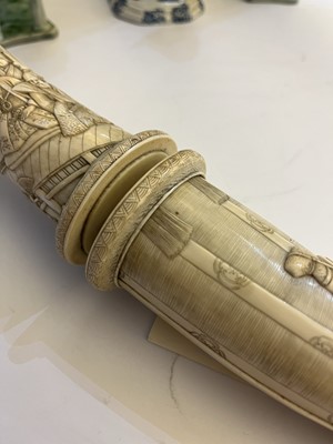 Lot 181 - A Japanese carved ivory short sword
