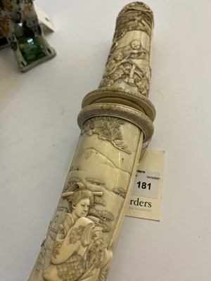 Lot 181 - A Japanese carved ivory short sword