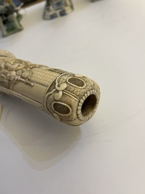 Lot 181 - A Japanese carved ivory short sword