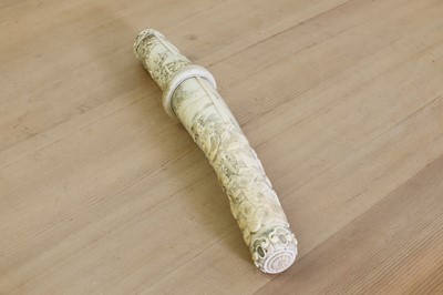 Lot 181 - A Japanese carved ivory short sword