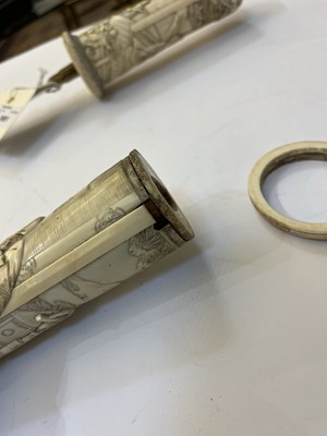 Lot 181 - A Japanese carved ivory short sword