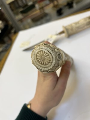 Lot 181 - A Japanese carved ivory short sword